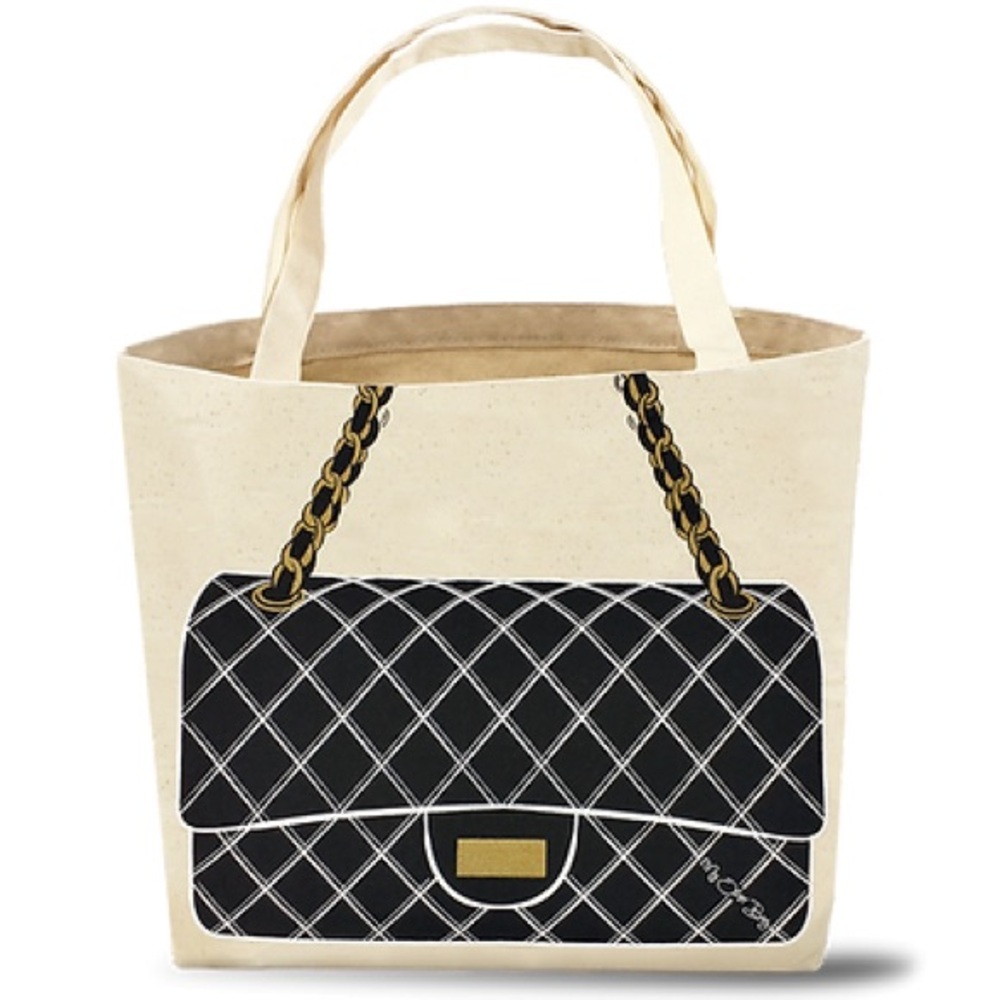Elegant Black and Cream Tote Bag